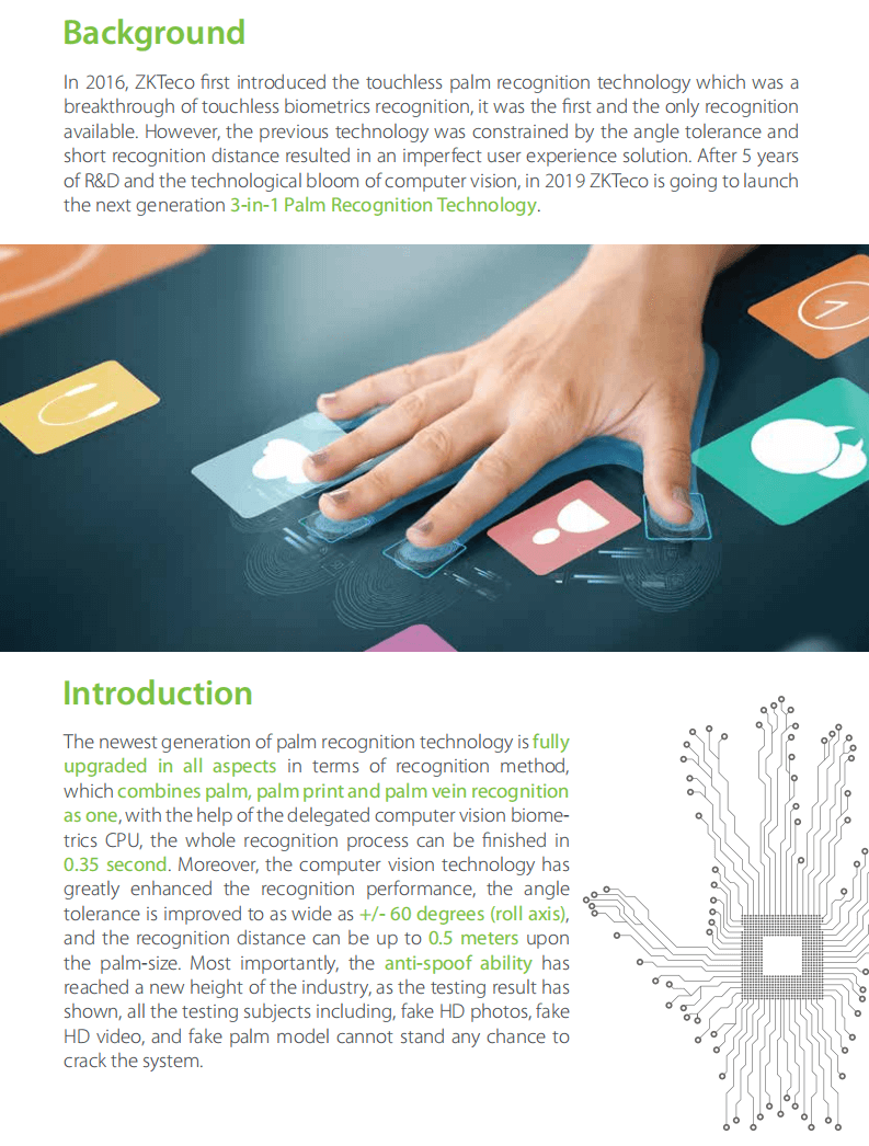 3-in-1 Palm Recognition Powered by Computer Vision Technology 3-in-1 Palm Recognition Powered by Computer Vision Technology