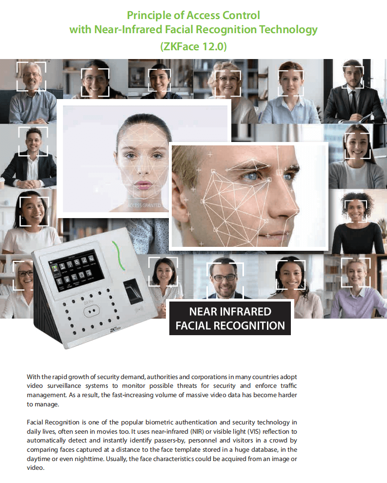 Principle of Access Control with Near-Infrared Facial Recognition Technology (ZKFace 12.0)