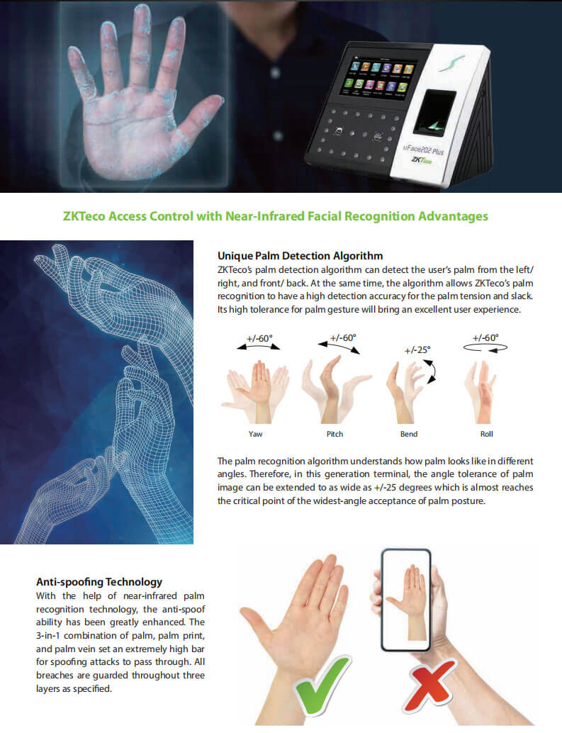 Principle of Access Control & T&A with Near-Infrared Palm Recognition (ZKPalm12.0) Principle of Access Control & T&A with Near-Infrared Palm Recognition (ZKPalm12.0)