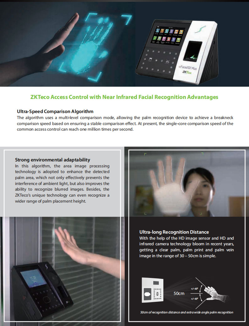 Principle of Access Control & T&A with Near-Infrared Palm Recognition (ZKPalm12.0) Principle of Access Control & T&A with Near-Infrared Palm Recognition (ZKPalm12.0)