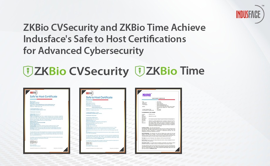 ZKBio CVSecurity et ZKBio Time obtiennent les certifications Indusface Safe to Host pour la cybersécurité avancée