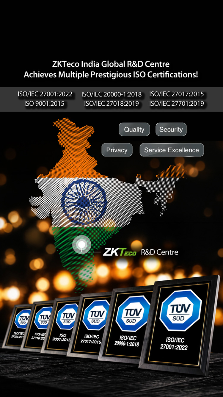 ZKTeco India Global R&D Centre Achieves Six Prestigious ISO Certifications