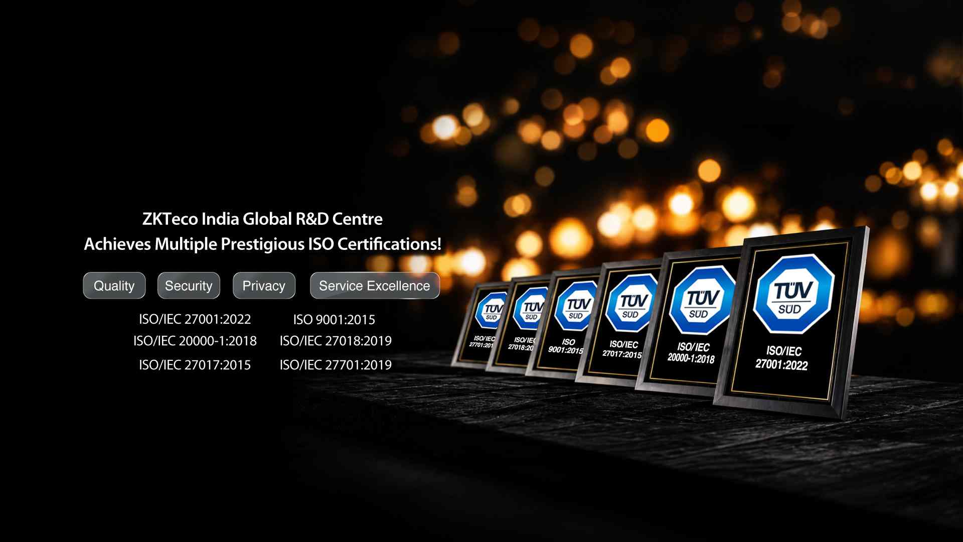 ZKTeco India Global R&D Centre Achieves Six Prestigious ISO Certifications