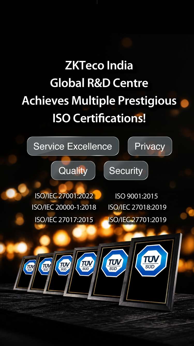 ZKTeco India Global R&D Centre Achieves Six Prestigious ISO Certifications